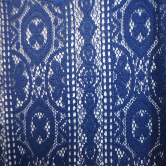 Macy's BCX Girls Navy Blue Lace and White Shirt Short Sleeve Dress Size 14 - Picture 8 of 8